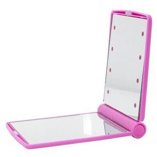Зеркало косметическое Travel Mirror Pink с LED подсветкой на 8 светодиодов 00015588 фото