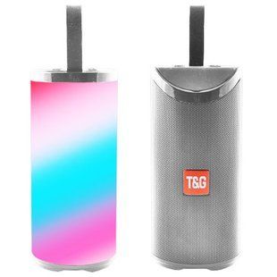 Портативна Bluetooth колонка TG-169 з різнокольоровим підсвічуванням FM-радіо 5Wx2. Колір: сірий 00017765 фото