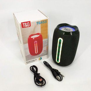 Портативная Bluetooth-колонка TG653 USB с ремешком беспроводная колонка портативная мощная. Цвет: зеленый 00017670 фото