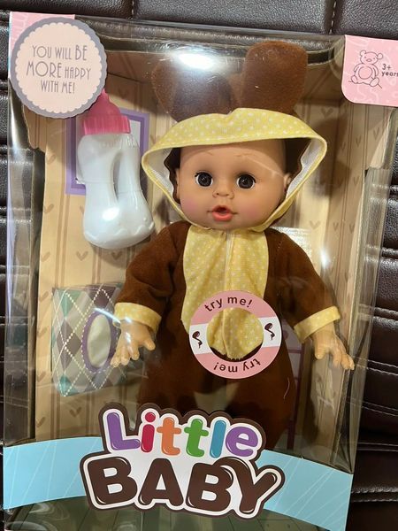 Лялька пупс, що розмовляє з пляшечкою та серветками Little Baby 00024597 фото