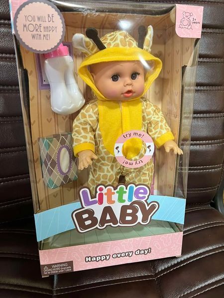 Лялька пупс, що розмовляє з пляшечкою та серветками Little Baby 00024597 фото