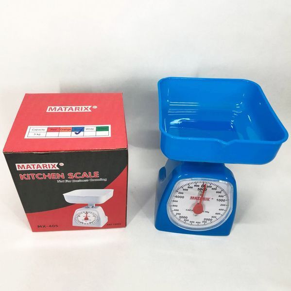 Весы кухонные механические MATARIX MX-405 5 кг, весы пищевые, весы со съемной чашей. Цвет: синий 00018732 фото