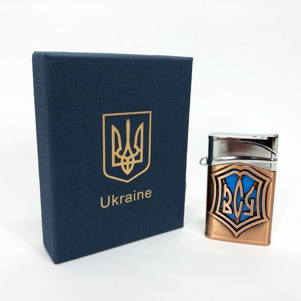 Зажигалка газовая ЗСУ Подарочная коробка, Острое пламя HL-4112-4, Зажигалка с турбонаддувом. Цвет: бронза 00023023 фото