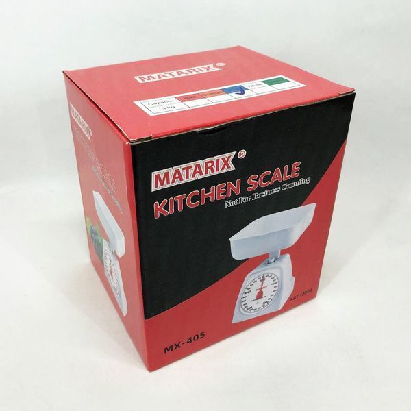 Весы кухонные механические MATARIX MX-405 5 кг, весы пищевые, весы со съемной чашей. Цвет: синий 00018732 фото