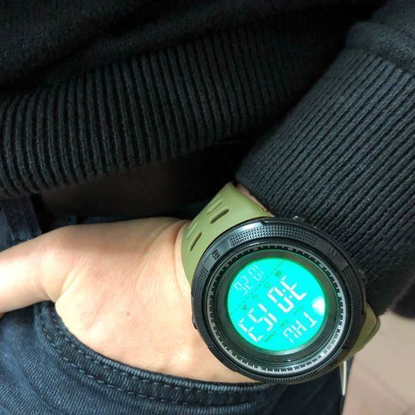 Часы наручные мужские SKMEI 1167AG ARMY GREEN, брендовые мужские часы. Цвет: зеленый 00022135 фото