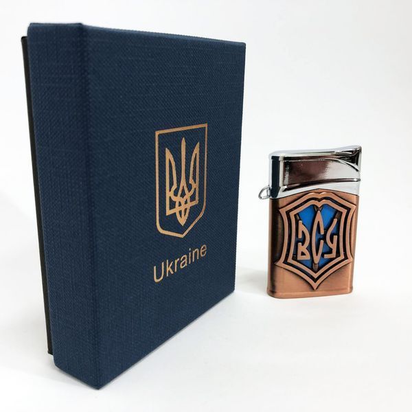 Зажигалка газовая ЗСУ Подарочная коробка, Острое пламя HL-4112-4, Зажигалка с турбонаддувом. Цвет: бронза 00023023 фото