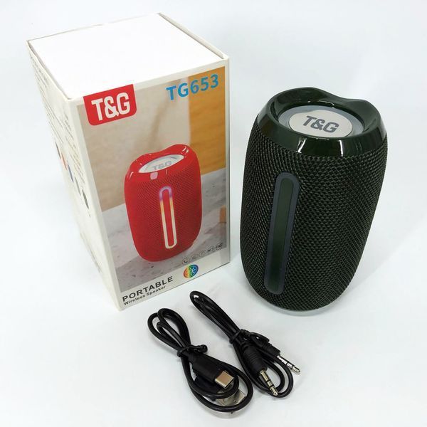 Портативная Bluetooth-колонка TG653 USB с ремешком беспроводная колонка портативная мощная. Цвет: зеленый 00017670 фото