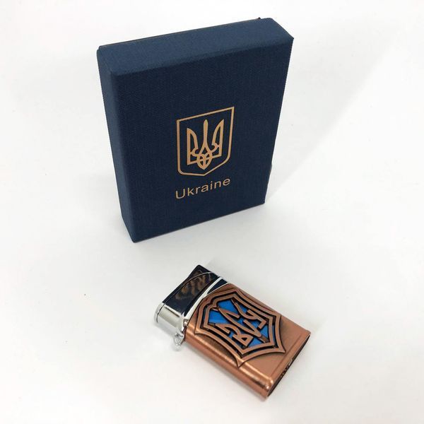 Зажигалка газовая ЗСУ Подарочная коробка, Острое пламя HL-4112-4, Зажигалка с турбонаддувом. Цвет: бронза 00023023 фото