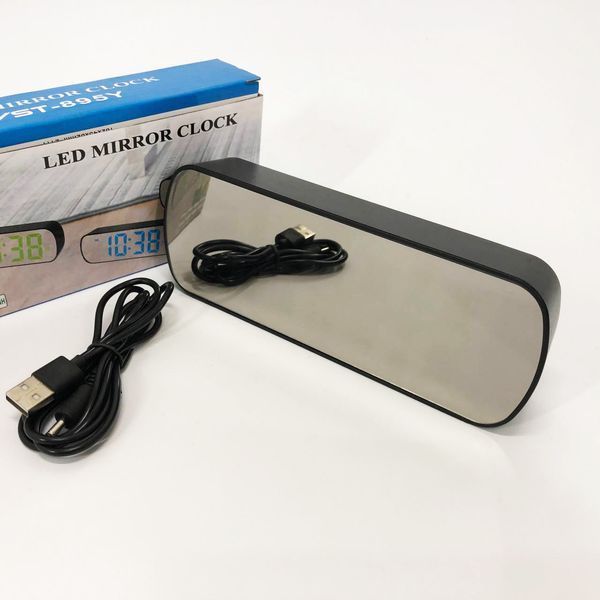 Часы настольные VST-895Y-4 USB с зеленым циферблатом, Настольные электронные часы с большими цифрами 00012645 фото