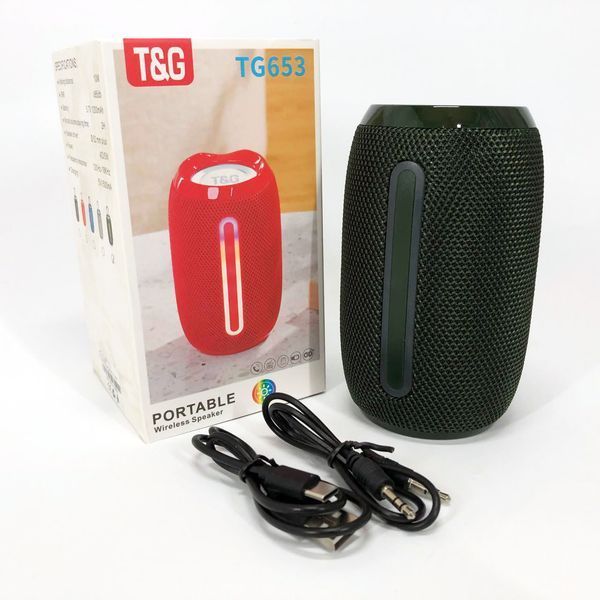 Портативная Bluetooth-колонка TG653 USB с ремешком беспроводная колонка портативная мощная. Цвет: зеленый 00017670 фото