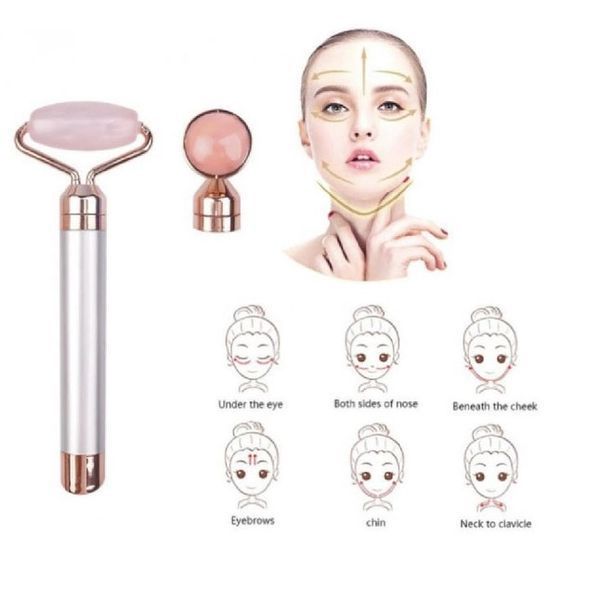 Массажер ролик электрический для лица Facial Roller Massager. Цвет: бежевый 00014448 фото