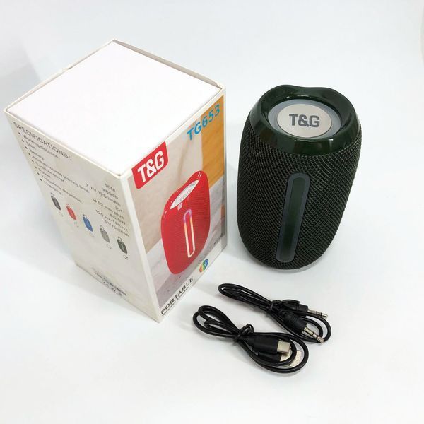 Портативная Bluetooth-колонка TG653 USB с ремешком беспроводная колонка портативная мощная. Цвет: зеленый 00017670 фото