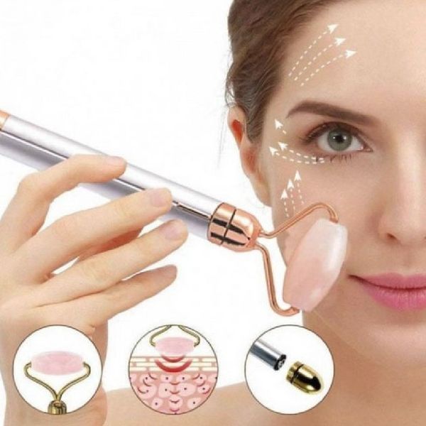 Массажер ролик электрический для лица Facial Roller Massager. Цвет: бежевый 00014448 фото
