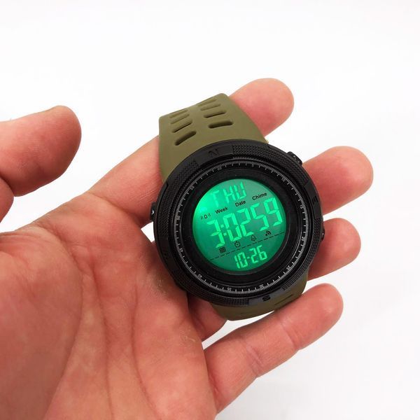 Часы наручные мужские SKMEI 1167AG ARMY GREEN, брендовые мужские часы. Цвет: зеленый 00022135 фото