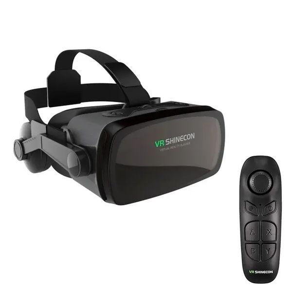 Очки 3D виртуальной реальности ТРМ VR SHINECON c пультом и поддержкой экранов от от 4 до 6 дюймов Черный 00024342 фото