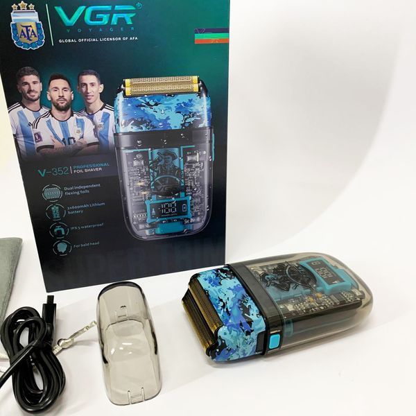 Аккумуляторная мужская электробритва VGR V-352 для бритья бороды и усов шейвер для идеальной гладкости 00014492 фото