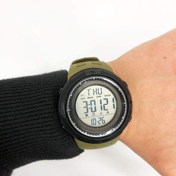 Часы наручные мужские SKMEI 1167AG ARMY GREEN, брендовые мужские часы. Цвет: зеленый 00022135 фото