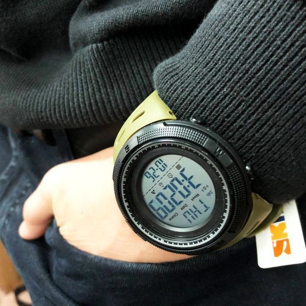 Часы наручные мужские SKMEI 1167AG ARMY GREEN, брендовые мужские часы. Цвет: зеленый 00022135 фото