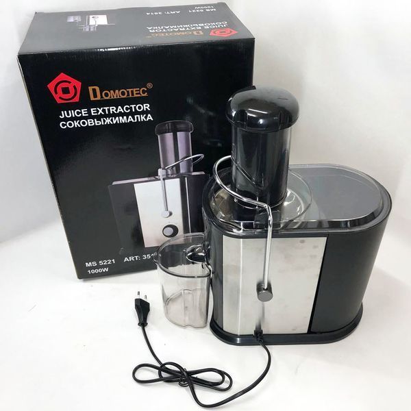 Соковыжималка Domotec MS-5221 1000 W, соковыжималка универсальная соковыжималка электро на стакан 00018965 фото