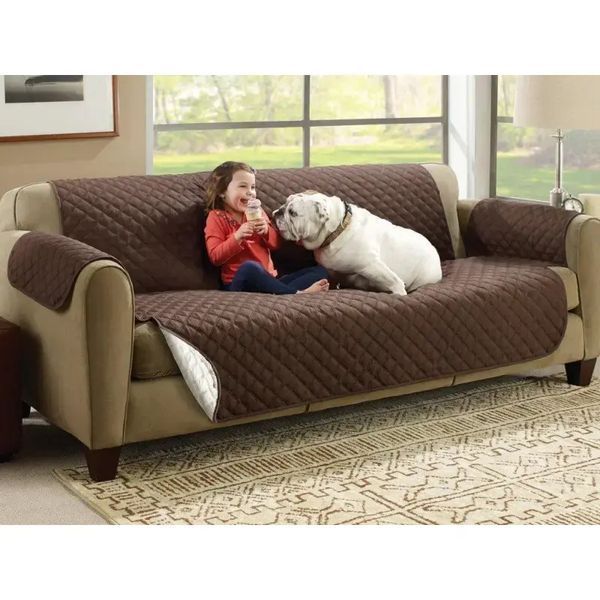 Стьобане покривало-накидка на диван двостороннє Couch Coat 00013174 фото