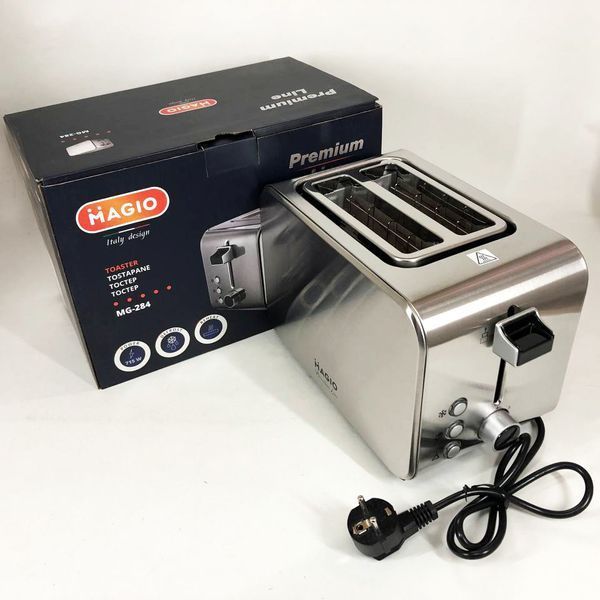Тостер Magio MG-284 715 Вт, тостер для 2 гренок, электрический горизонтальный тостер, универсальный тостер 00018892 фото