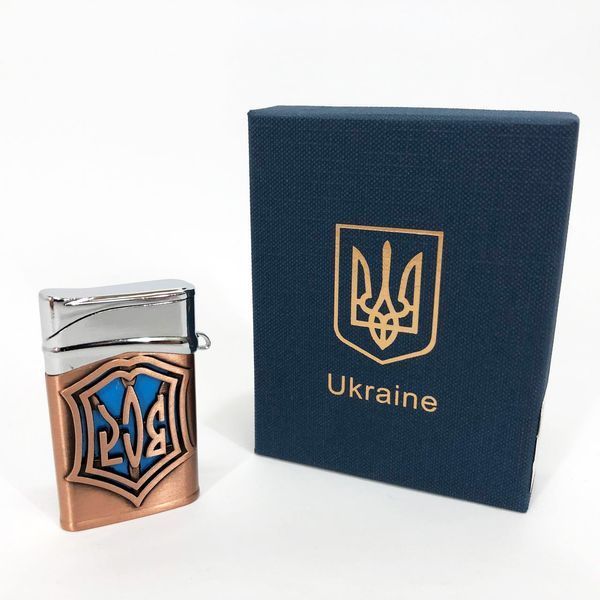 Зажигалка газовая ЗСУ Подарочная коробка, Острое пламя HL-4112-4, Зажигалка с турбонаддувом. Цвет: бронза 00023023 фото