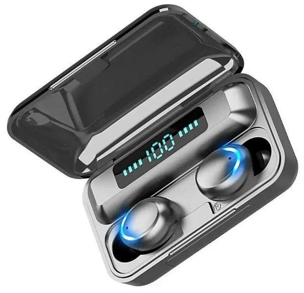 Наушники F9 TWS V5.0 Беспроводные сенсорные Bluetooth с индикатором заряда водонепроницаемые черные (NB-1) 00017398 фото