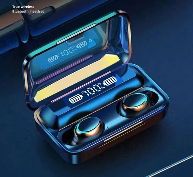 Наушники F9 TWS V5.0 Беспроводные сенсорные Bluetooth с индикатором заряда водонепроницаемые черные (NB-1) 00017398 фото