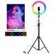 Кольцевая лампа со Штативом RGB 36 см,Светодиодная LED лампа,Кольцевой свет,Разноцветная лампа блогера 00018151 фото 8