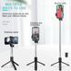 Селфи палка штатив-монопод для телефона с Bluetooth пультом Selfie Stick R1 черный 00023797 фото 3
