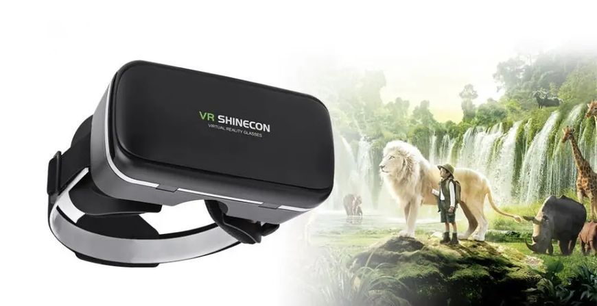 Очки 3D виртуальной реальности ТРМ VR SHINECON c пультом и поддержкой экранов от от 4 до 6 дюймов Черный 00024342 фото