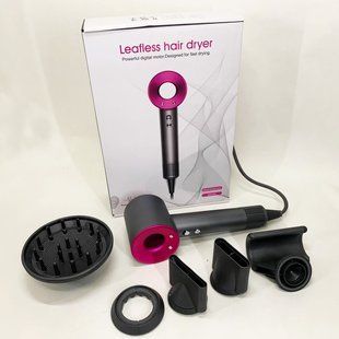 Фен Super Hair Dryer с 5 насадками для быстрой сушки и укладки волос 00014975 фото