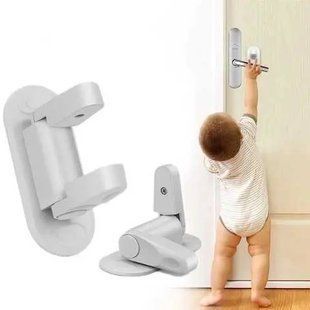 Детский замок блокиратор на дверные и оконные ручки защелка Door Lever Lock ограничитель открывания дверей 00016543 фото