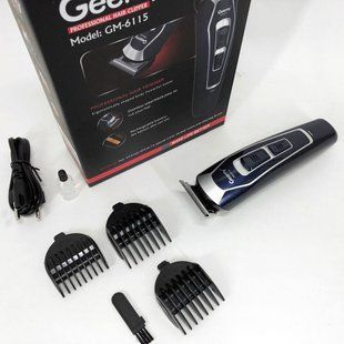 Машинка для стрижки GEMEI GM-6115, машинка для стрижки волос беспроводная. Цвет: синий 00015491 фото