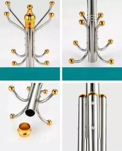 Металлическая напольная стойка-вешалка для одежды Coat Rack тренога 16 крючков 00014062 фото