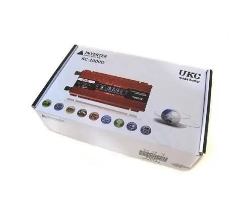 Автомобильный преобразователь напряжения 12V-220V 1000W 00017996 фото