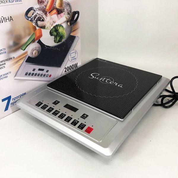 Плитка индукционная Suntera ICD-1012, 2000 Вт, индукционная плита мини, электроплита инфракрасная 00018929 фото