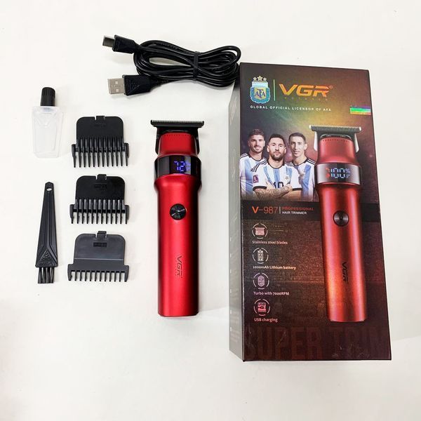 Машинка для стрижки волос VGR V-987 RED, Бритва триммер для мужчин 00015239 фото
