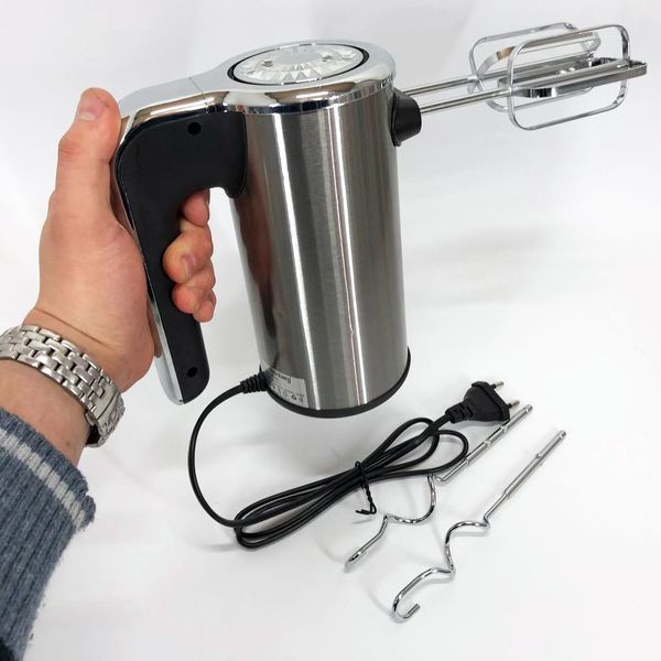 Миксер ручной электрический Rainberg RB-1012 600W Нержавейка, ручной миксер для кухни, мощный миксер 00020326 фото