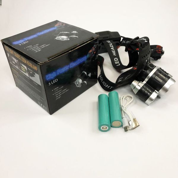 Фонарь Police 3000-T6+2XPE (2х18650, 5 режимов, Zoom, 1500 люмен), Налобный фонарь с линзой 00022887 фото