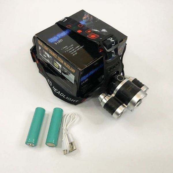 Фонарь Police 3000-T6+2XPE (2х18650, 5 режимов, Zoom, 1500 люмен), Налобный фонарь с линзой 00022887 фото