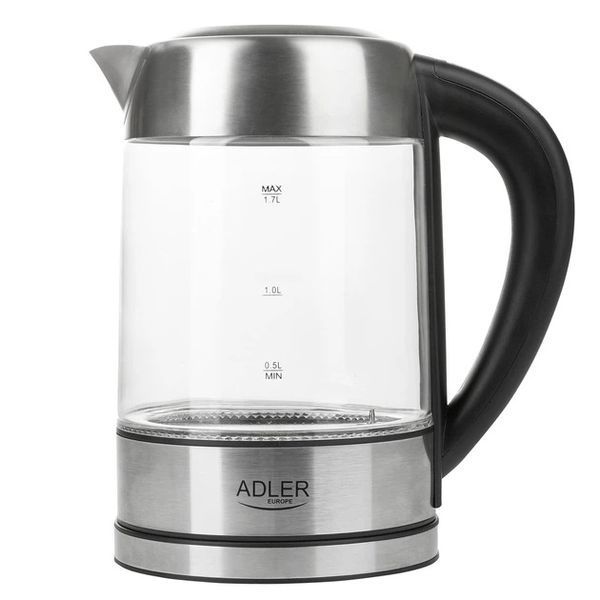 Электрочайник ADLER AD 1247 1.7Л 2200Вт стеклянный с регулятором температуры подсветкой 00019759 фото