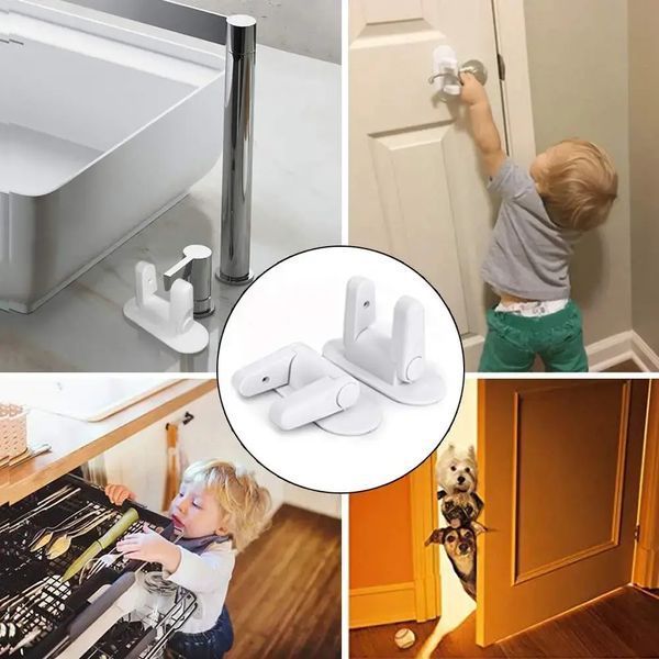 Детский замок блокиратор на дверные и оконные ручки защелка Door Lever Lock ограничитель открывания дверей 00016543 фото