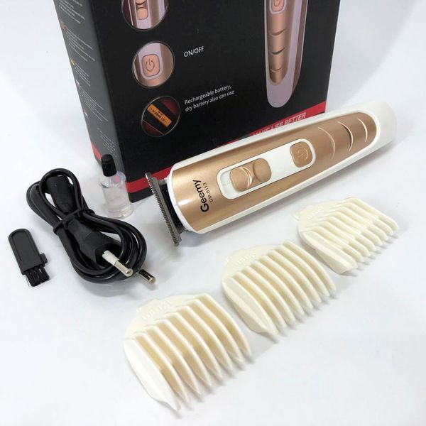 Машинка для стрижки волосся Gemei GM-6113 акумуляторна, чоловіча машинка для гоління. Колір: золотий 00014325 фото