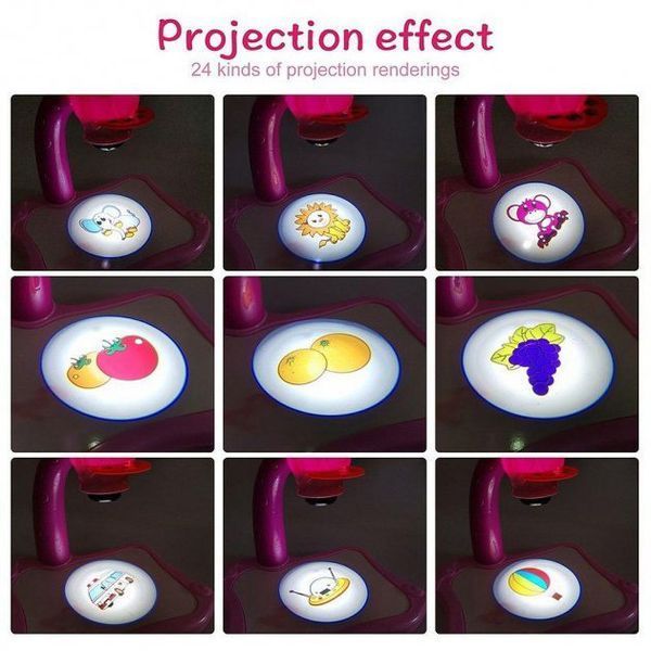 Дитячий стіл проектор для малювання з підсвічуванням Projector Painting. Колір: рожевий 00015797 фото