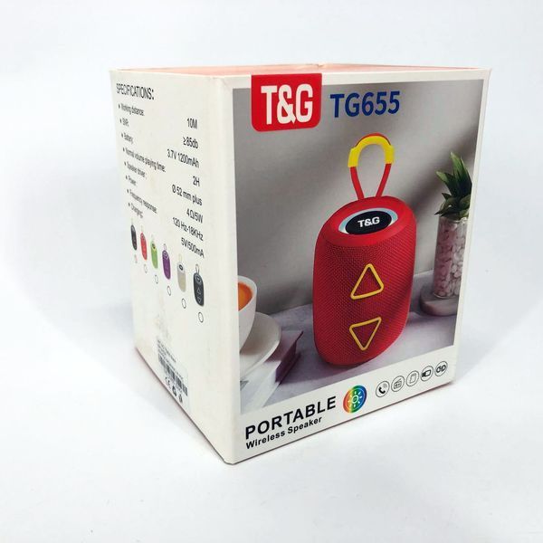 Портативна колонка TG655 5W з RGB підсвічуванням та ремінцем, Bluetooth колонка для вулиці. Колір: чорний 00017235 фото