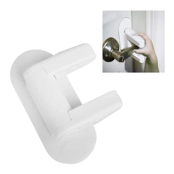 Детский замок блокиратор на дверные и оконные ручки защелка Door Lever Lock ограничитель открывания дверей 00016543 фото