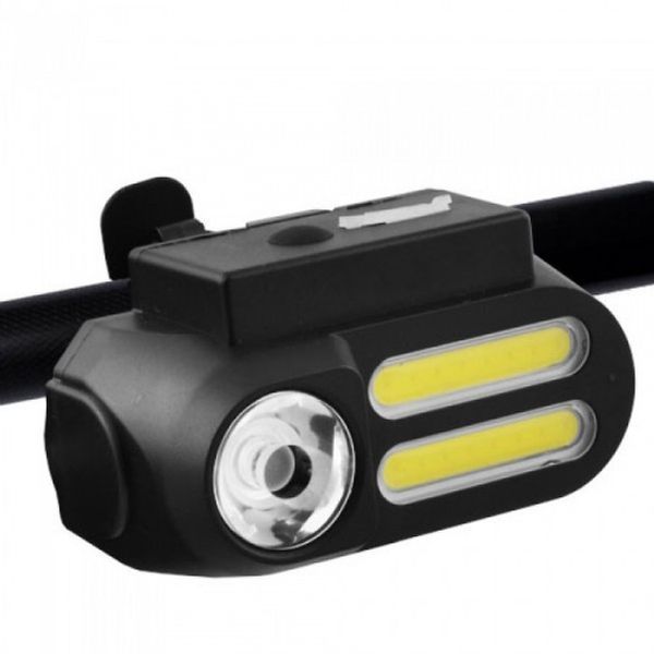 Маленький налобный фонарик BL-611-1LM+2COB, Фара и мигалка для велосипеда, Фара на руль велосипеда 00016795 фото