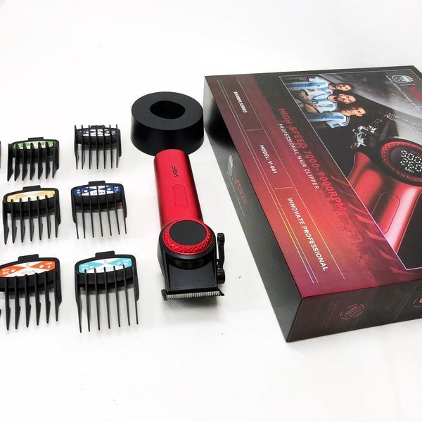 Профессиональная машинка для стрижки волос VGR V-001 RED с дисплеем 9000 об и 10 насадками (1,5-24 мм) 00014825 фото