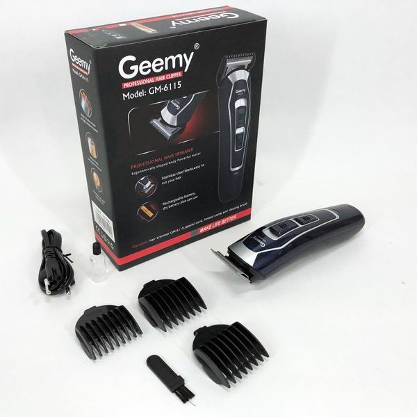 Машинка для стрижки GEMEI GM-6115, машинка для стрижки волос беспроводная. Цвет: синий 00015491 фото